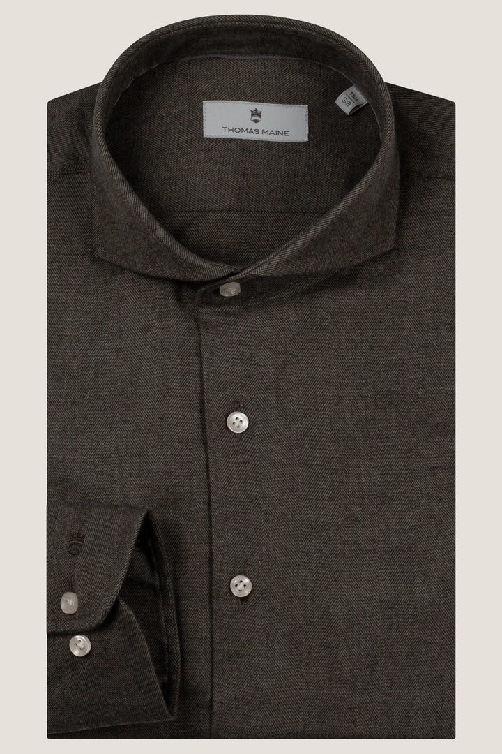 Herringbone Flannel Shirt - Green