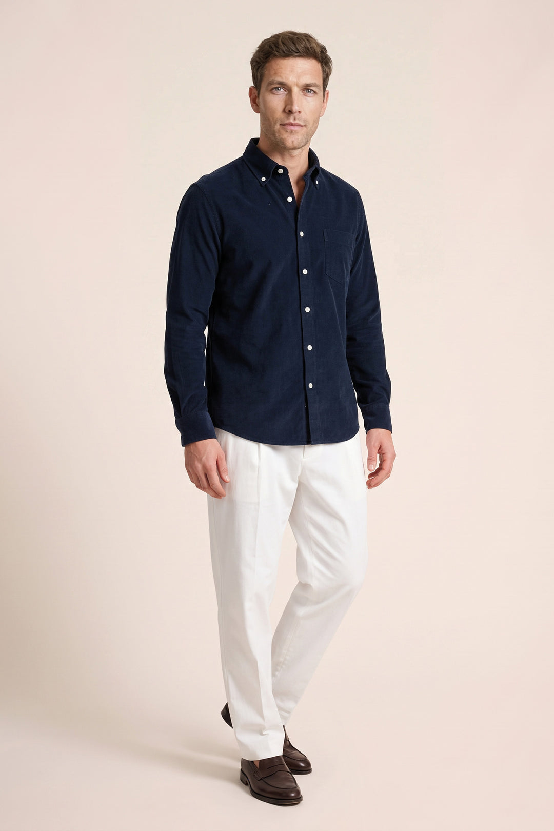 Fine Corduroy Shirt - Navy