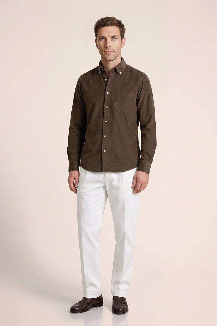 Fine Corduroy Overhemd - Groen
