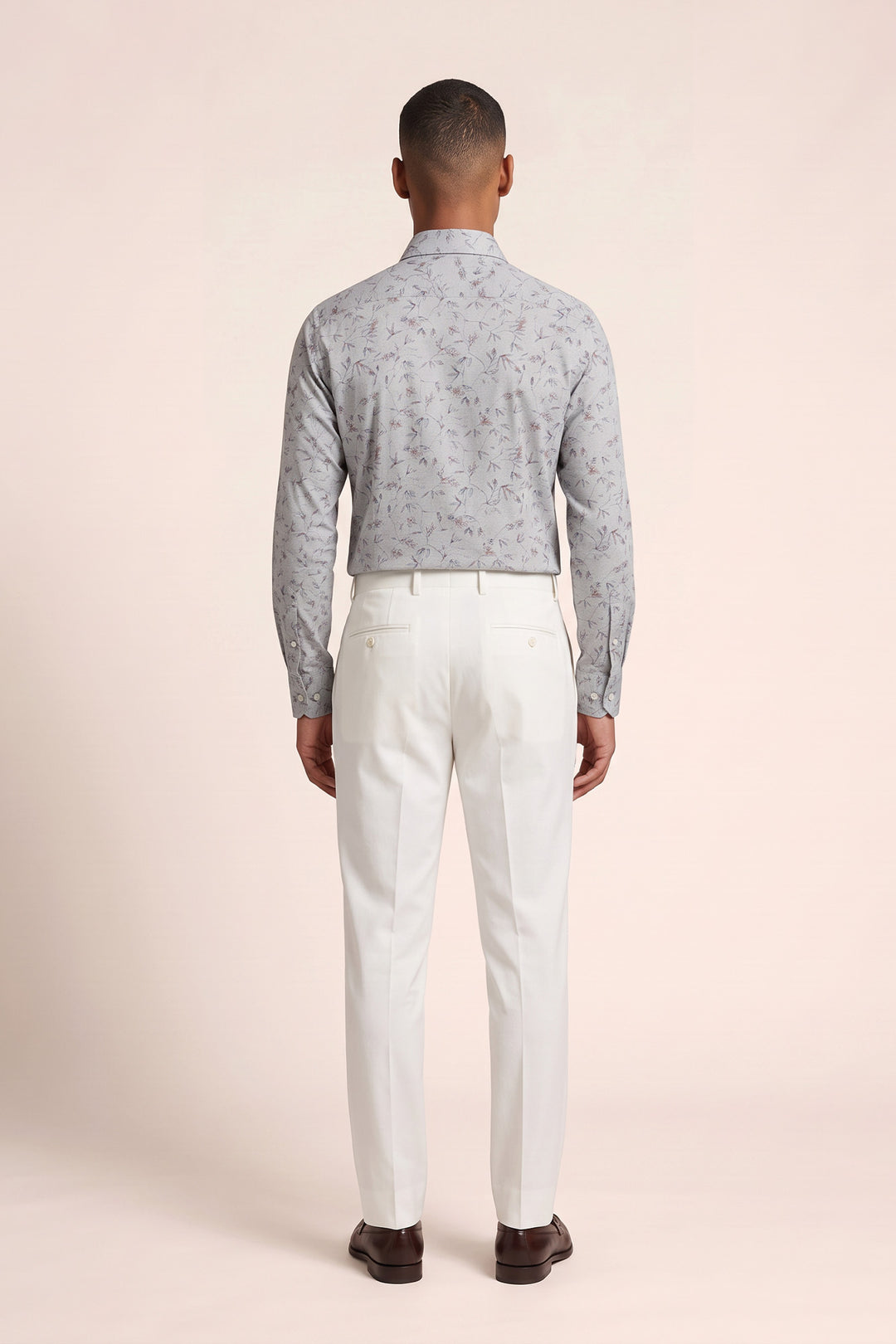Twill Overhemd met Print - Lichtblauw