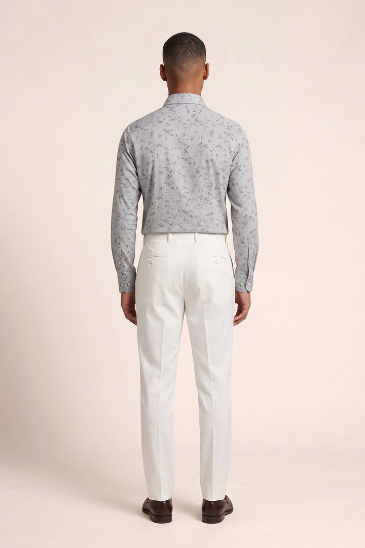 Twill Overhemd met Print - Lichtblauw