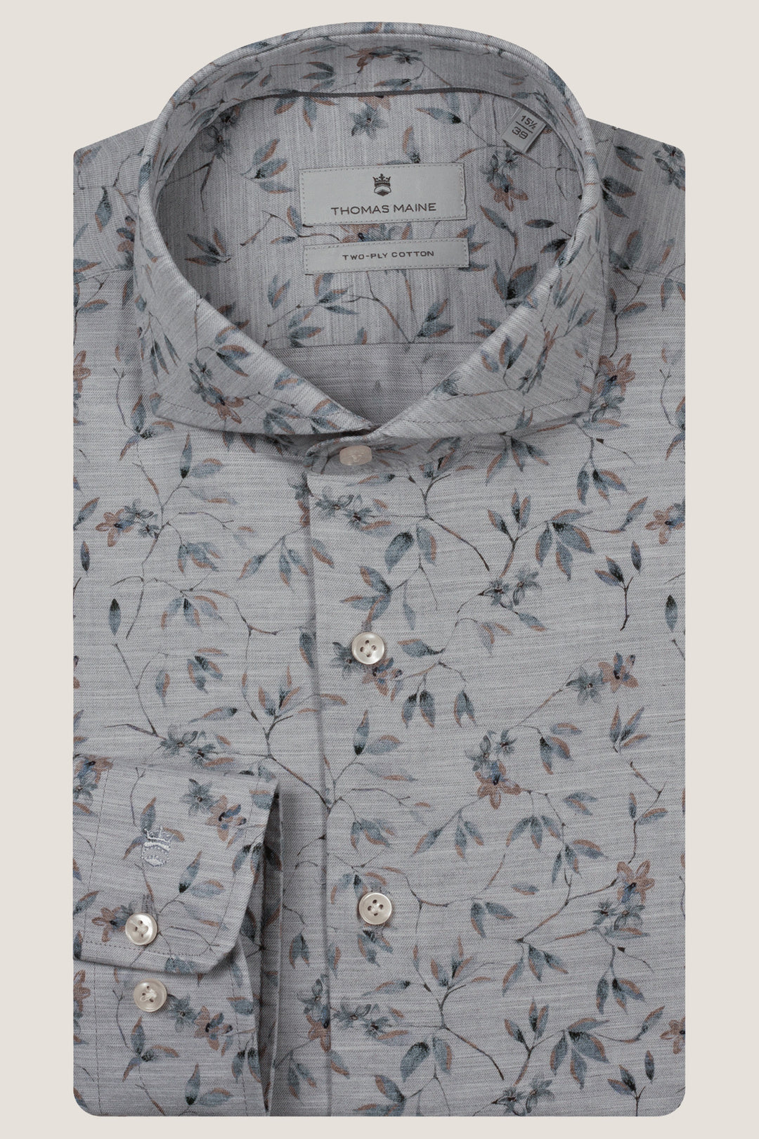 Twill Overhemd met Print - Lichtblauw