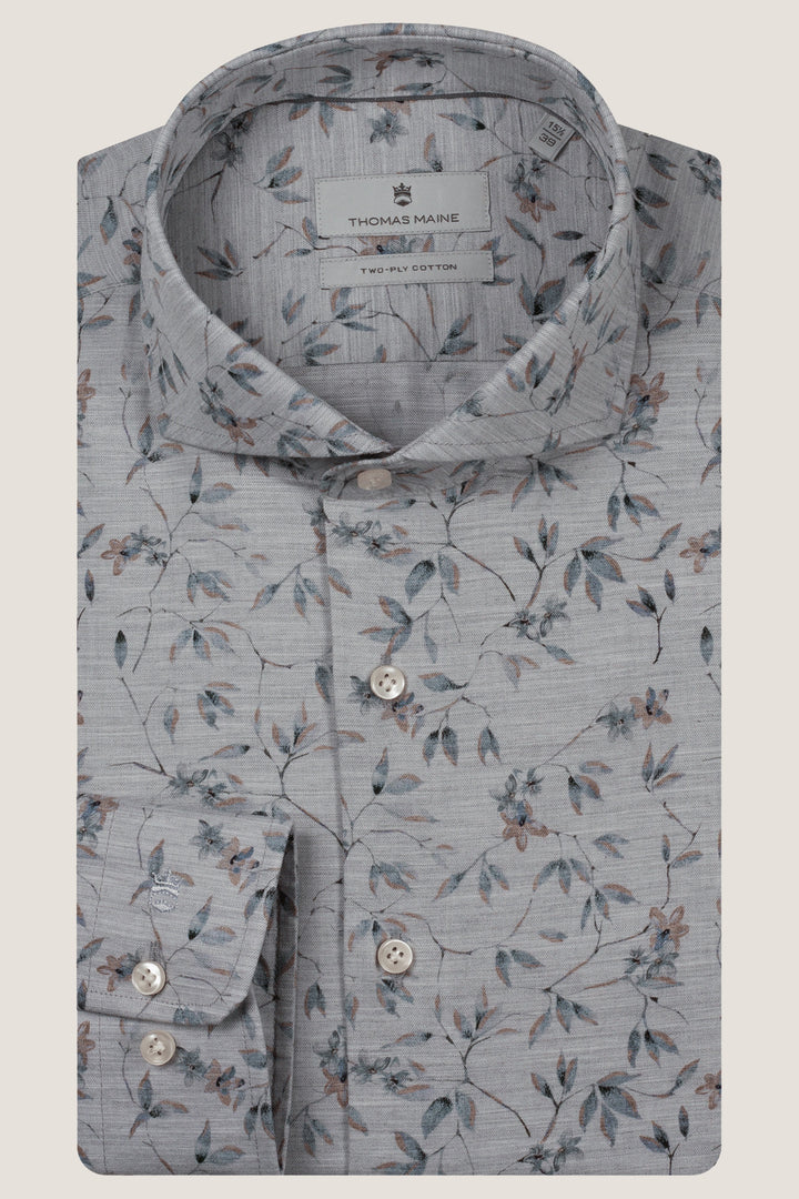 Twill Overhemd met Print - Lichtblauw