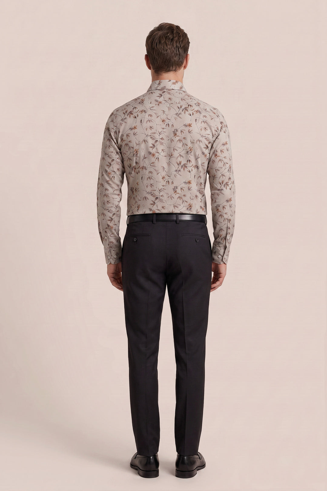 Printed Twill Shirt - Beige