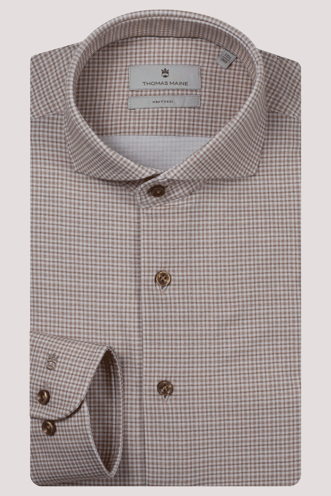 Thomas Maine Beige Long sleeve Tailored Fit Shirt 627711 82
