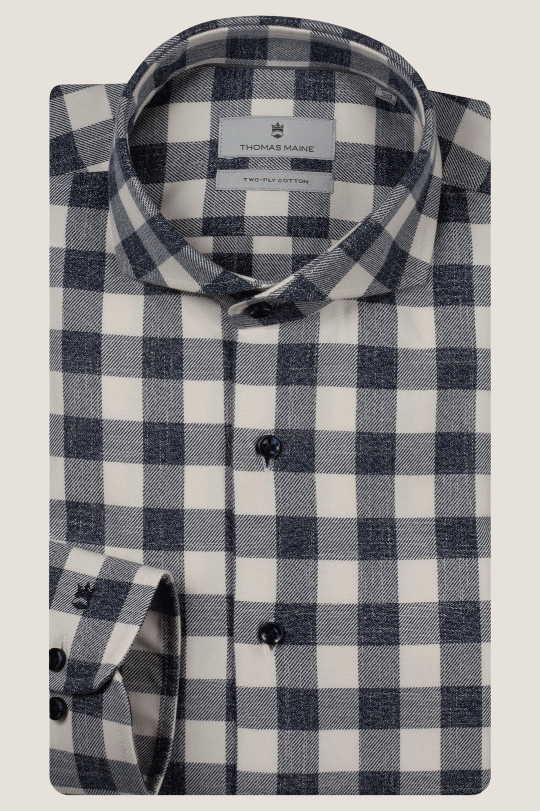 Twill Geruit Overhemd - Navy