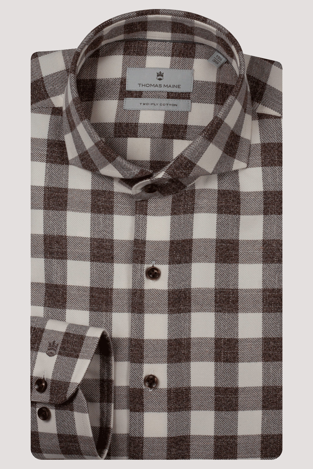 Twill Plaid Shirt - Brown