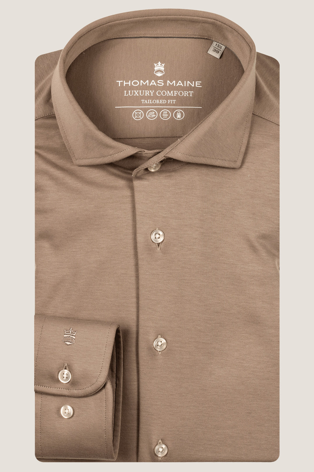 Knitted Liquid Cotton Overhemd - Taupe