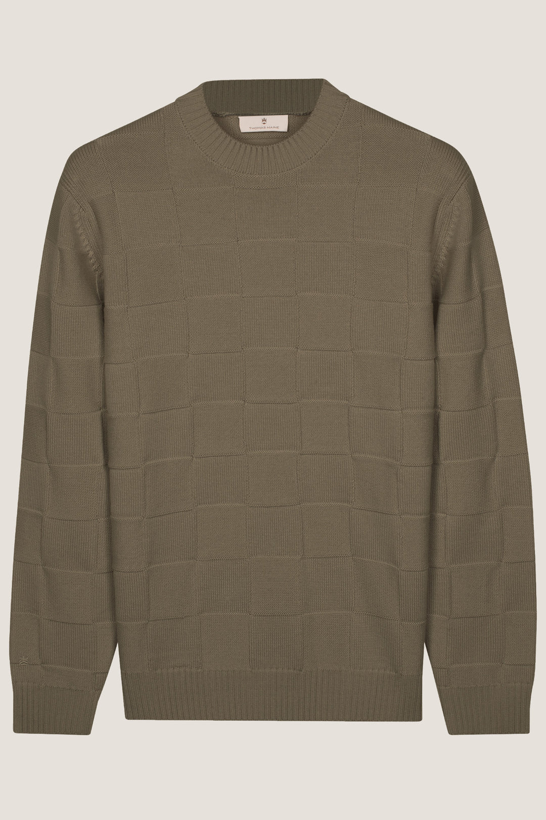 Merino Pullover met Structuur - Bruin