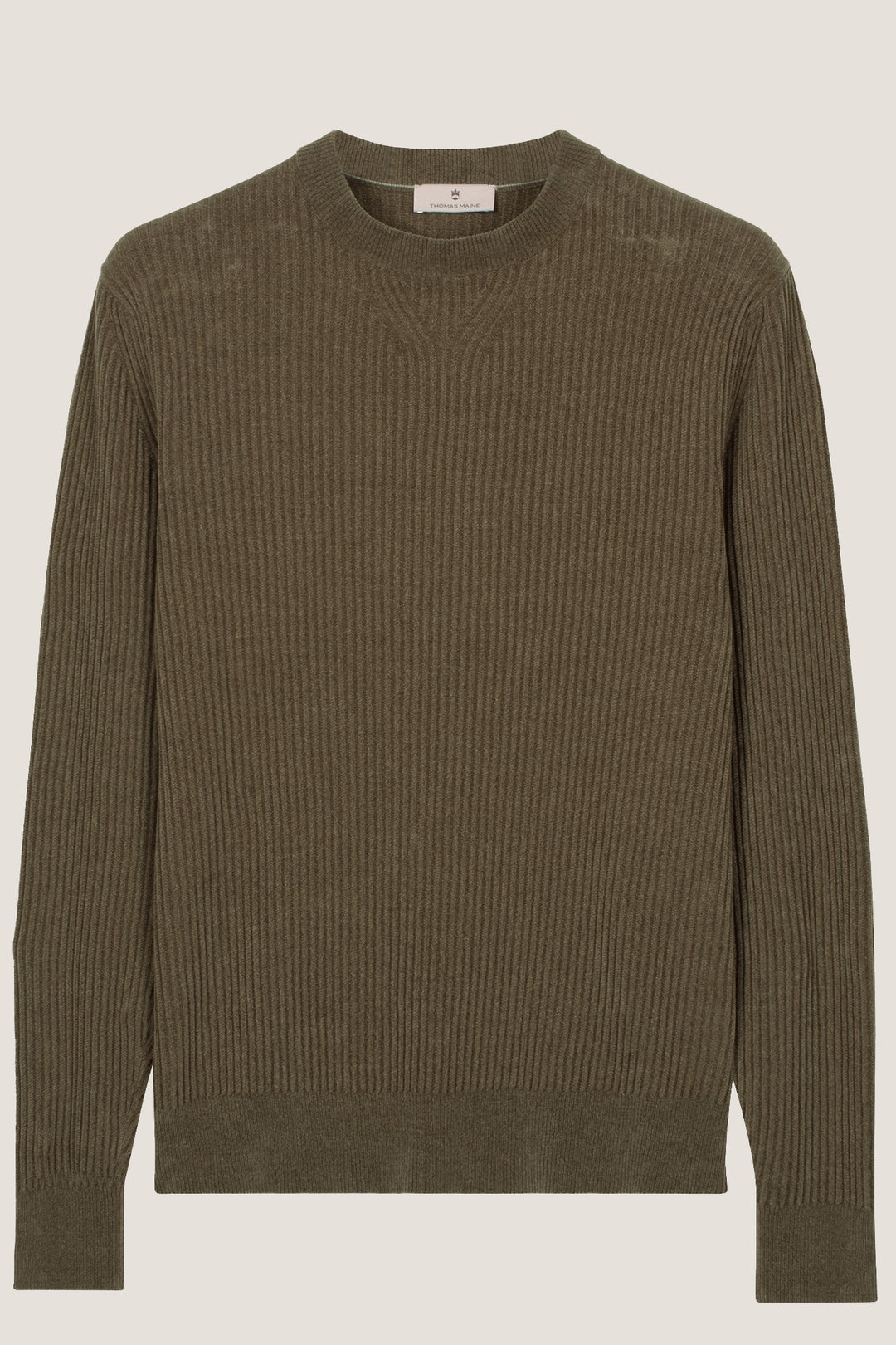 Rib Knit Crewneck Trui - Groen