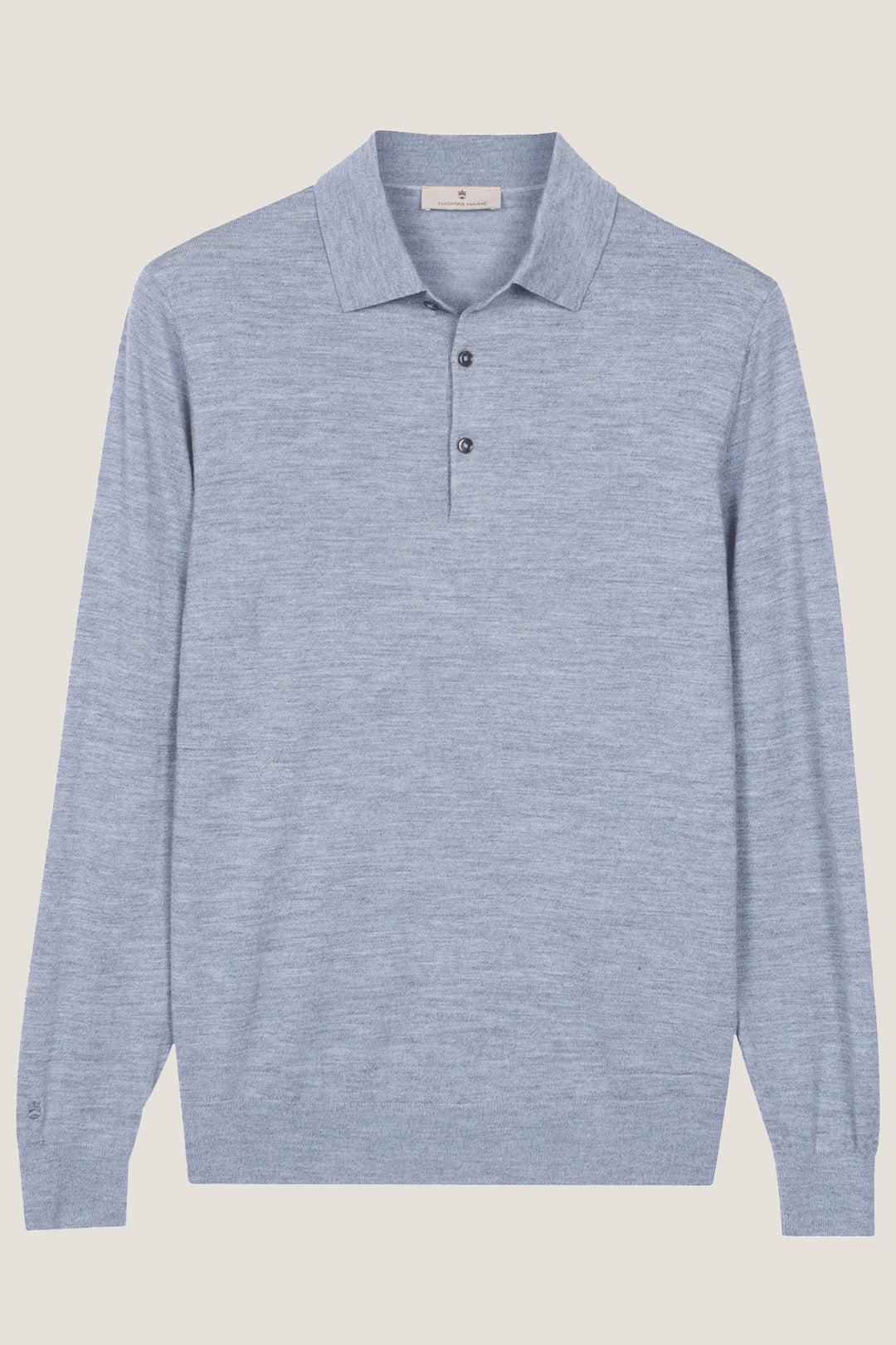Merino Polo Pullover - Lichtblauw