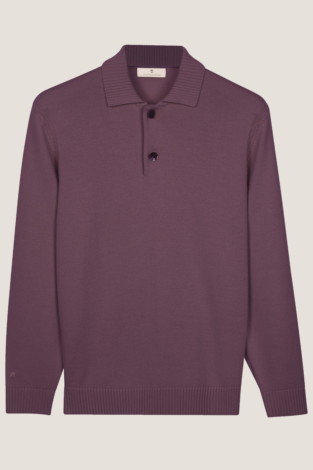 Merino Trui met Polokraag - Paars