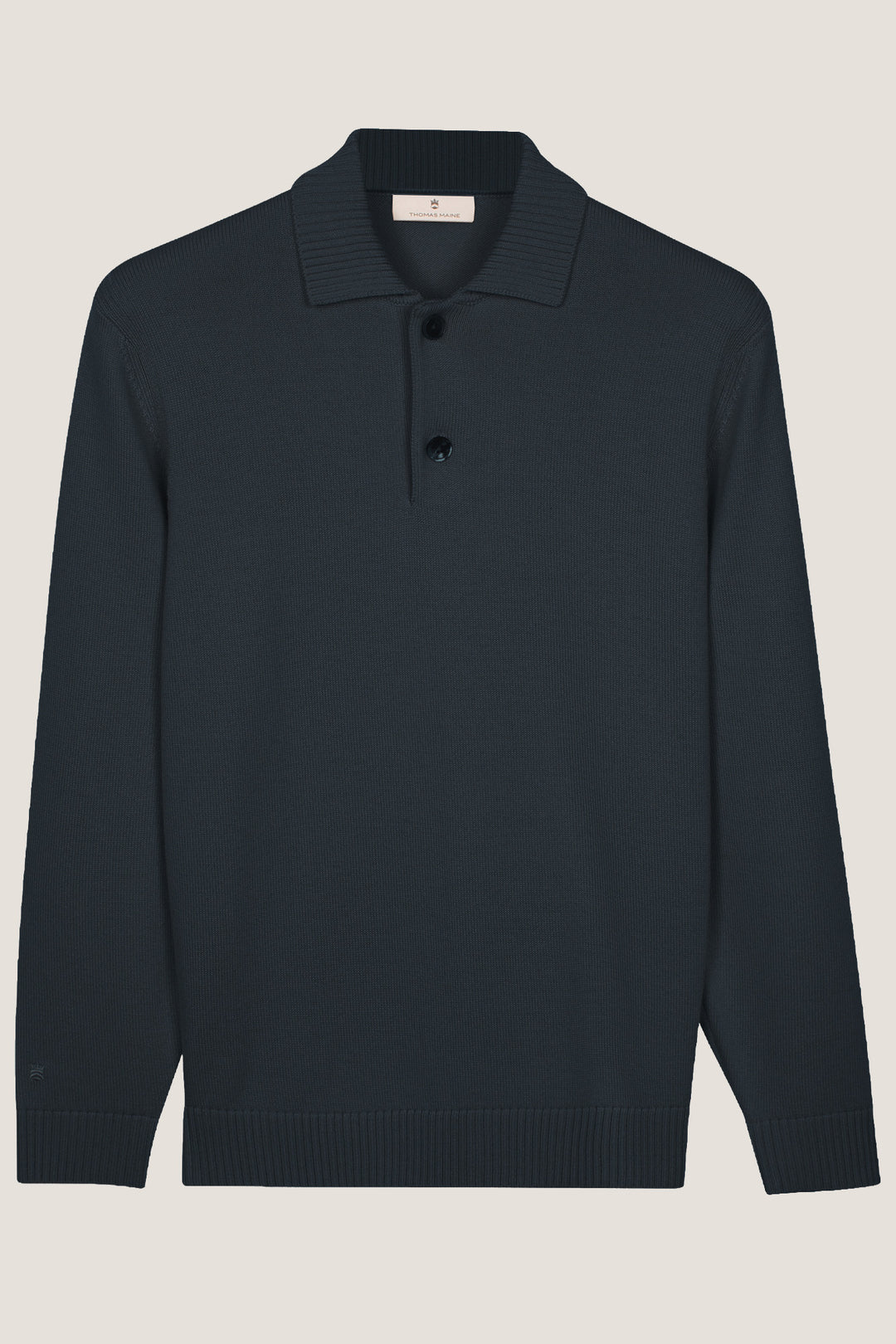 Merino Trui met Polokraag - Blauw