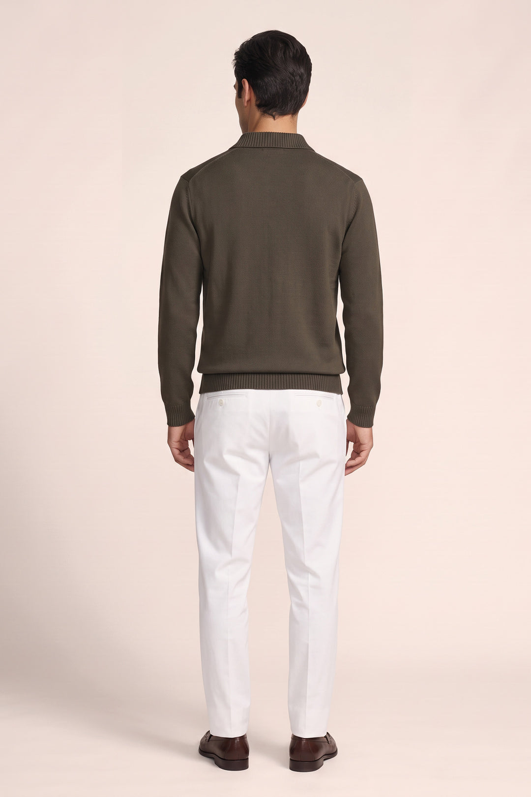 Merino Trui met Polokraag - Groen