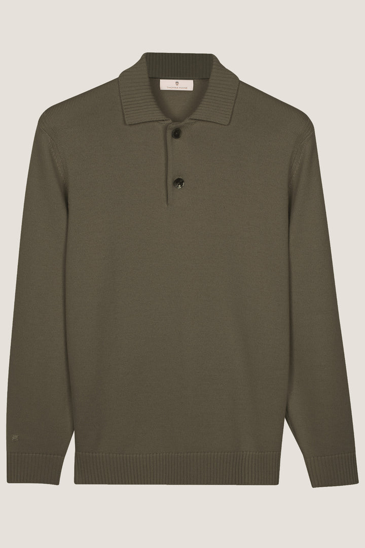 Merino Trui met Polokraag - Groen