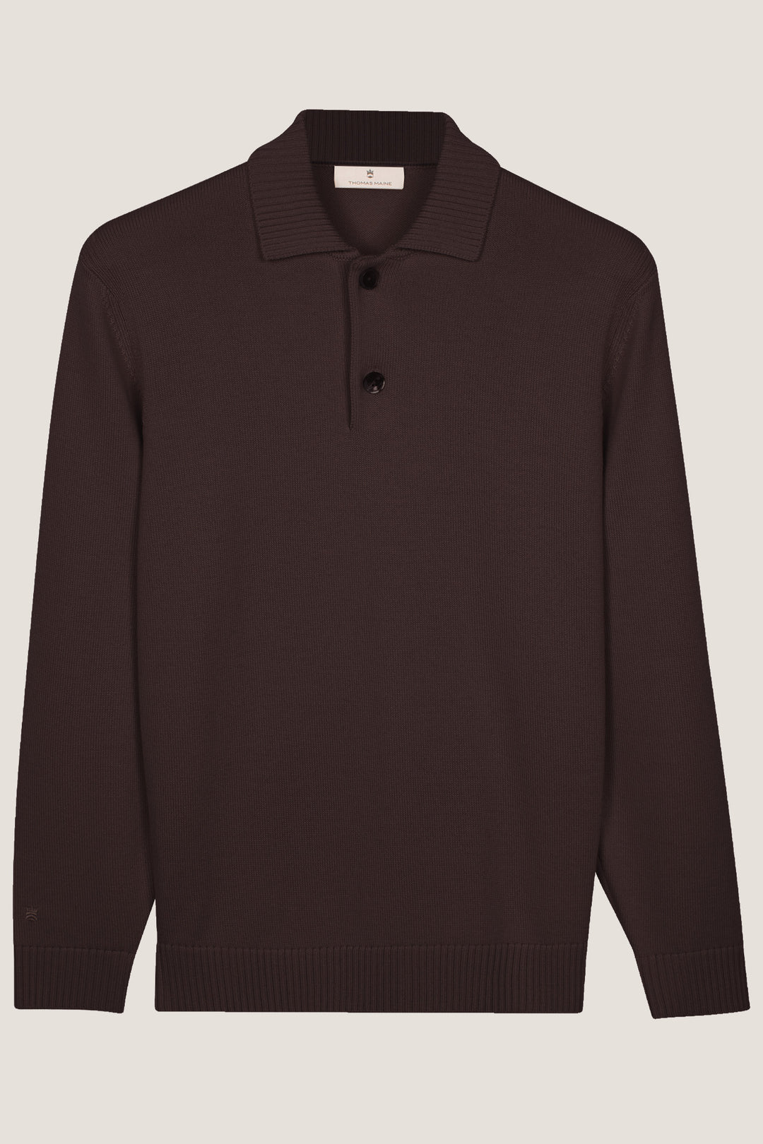 Merino Trui met Polokraag - Bruin
