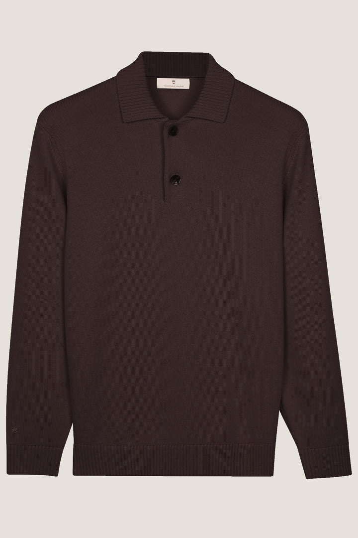Merino Trui met Polokraag - Bruin