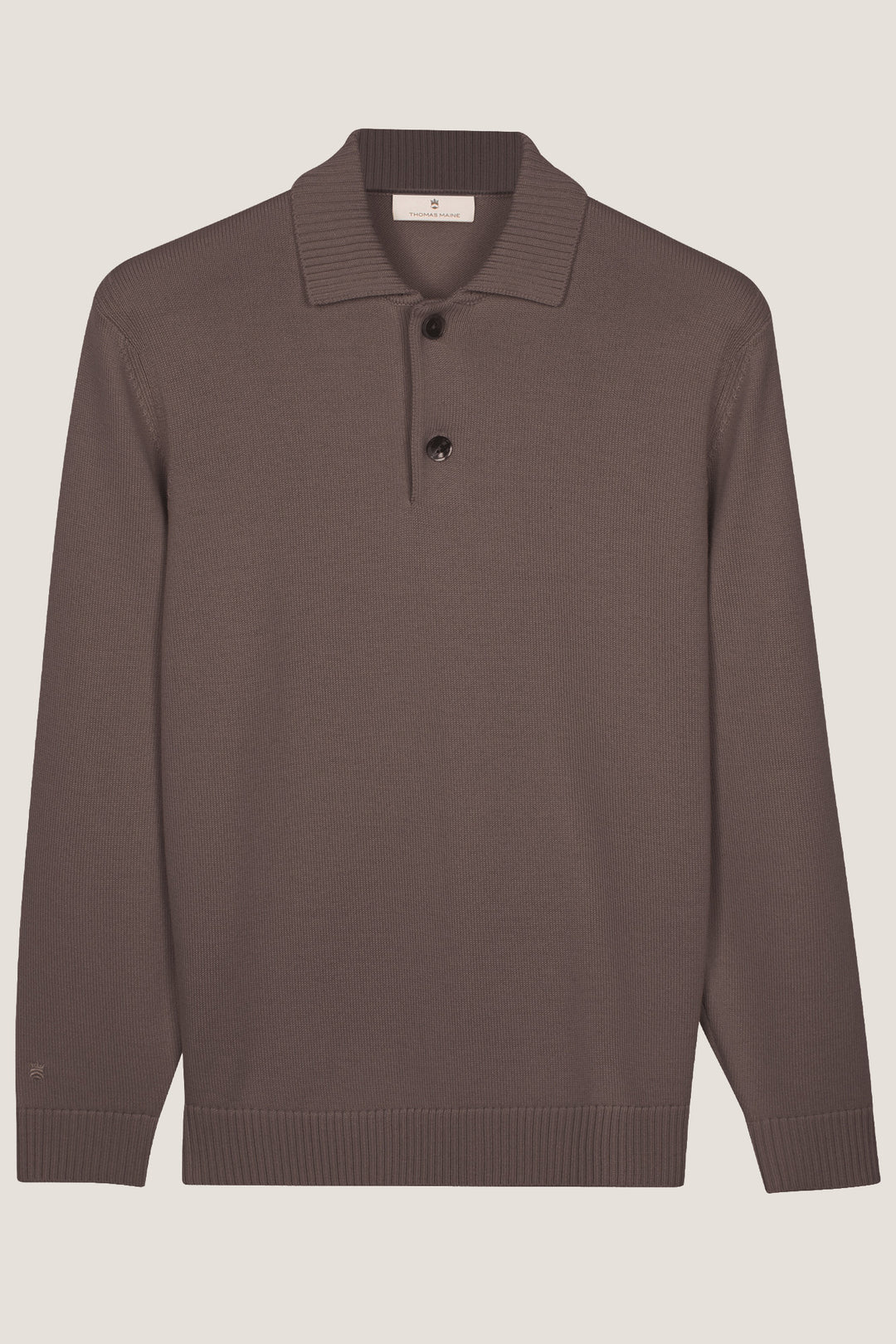 Merino Trui met Polokraag - Bruin