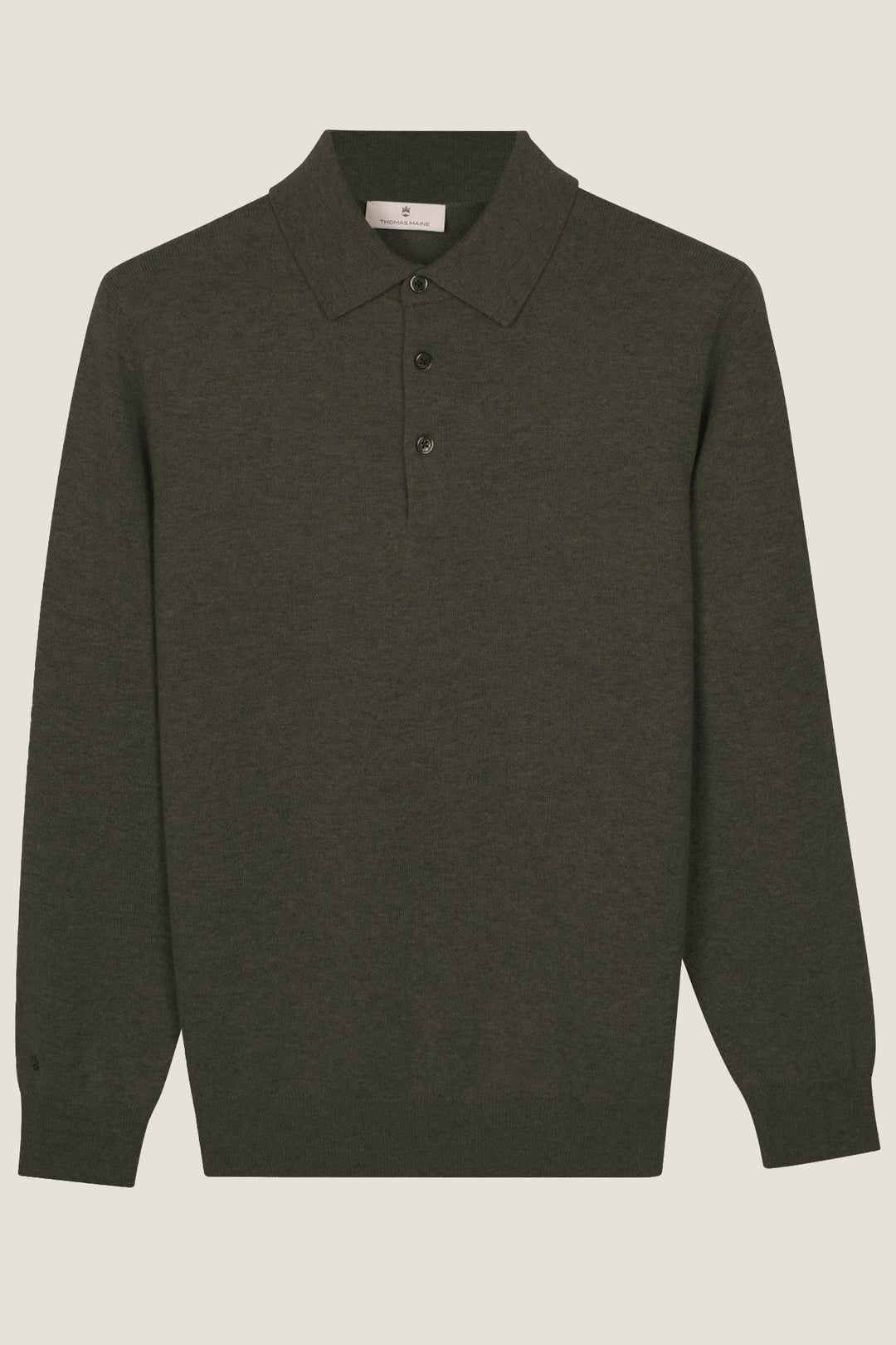 Merino Cashmere Polo Pullover - Groen