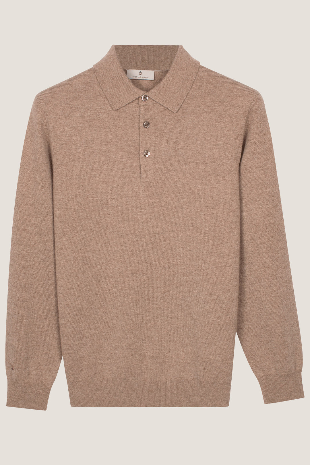 Merino Cashmere Polo Pullover - Bruin