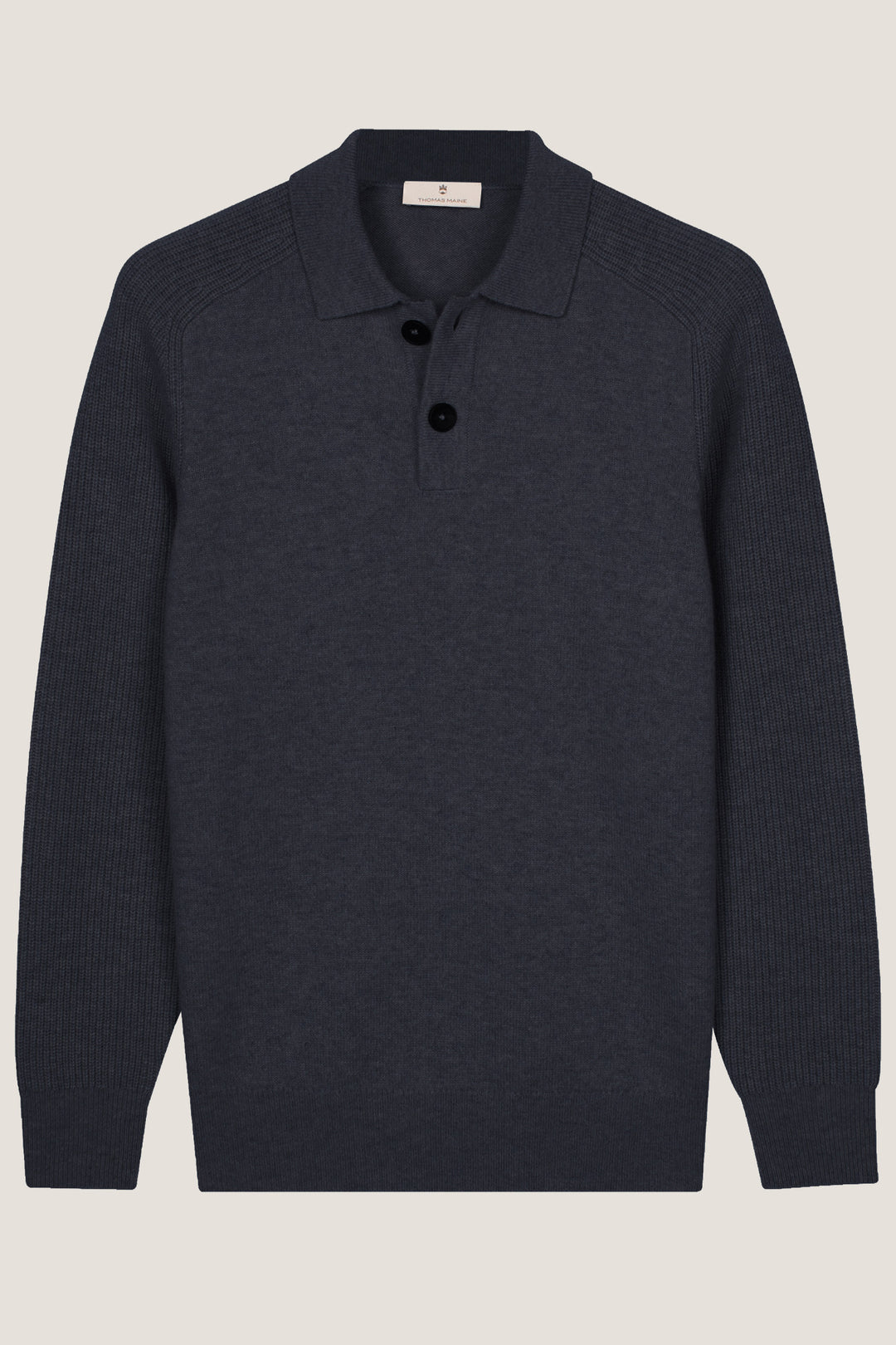Lamswollen Trui met Polokraag - Blauw