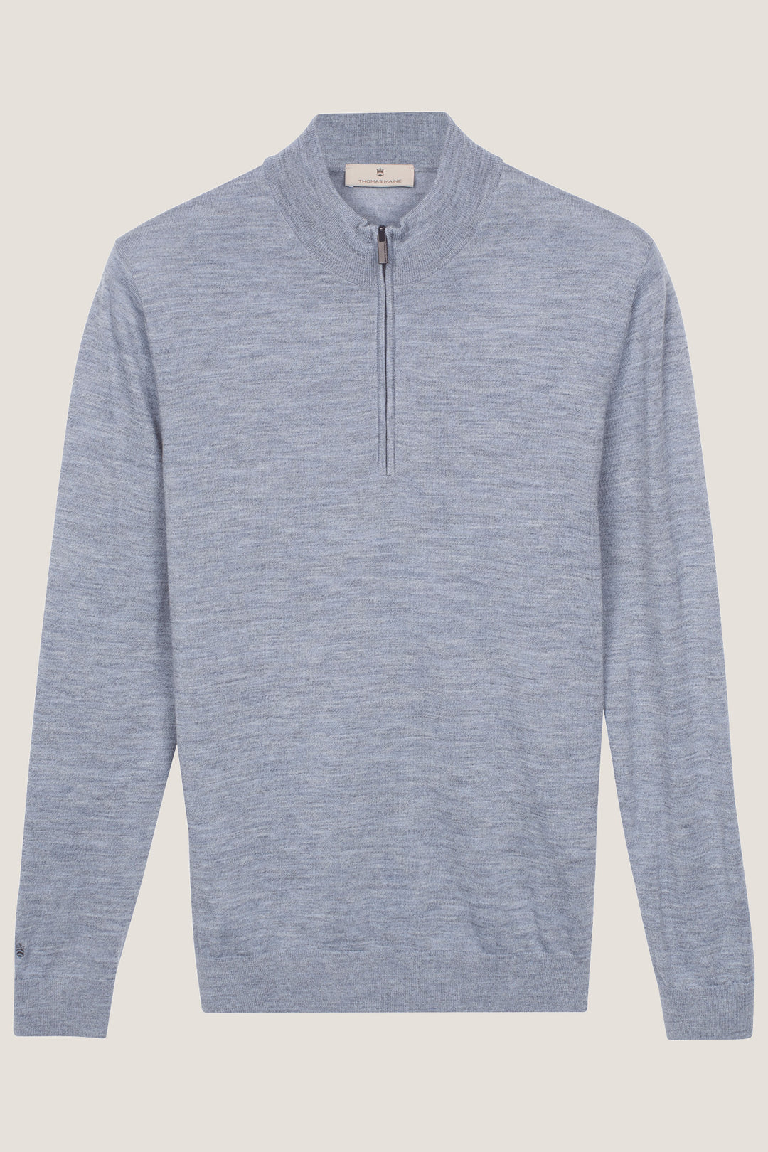 Merino Half Zip Pullover - Lichtblauw