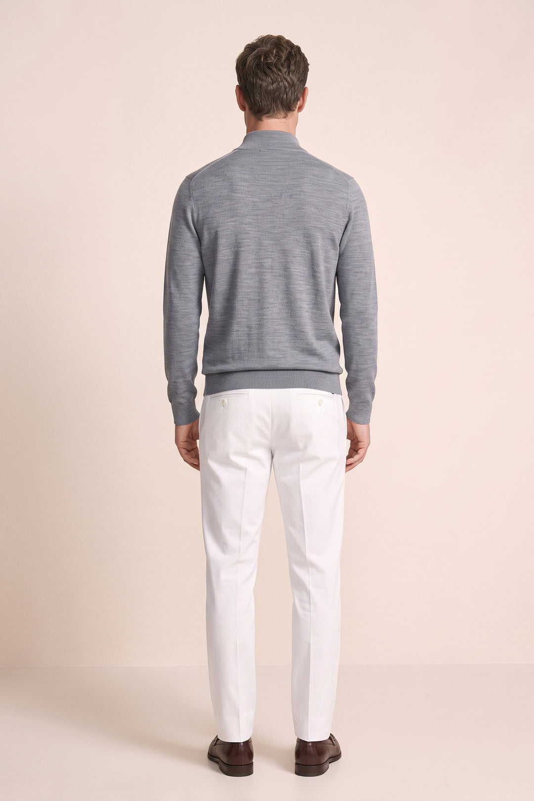 Merino Half Zip Pullover - Middenblauw
