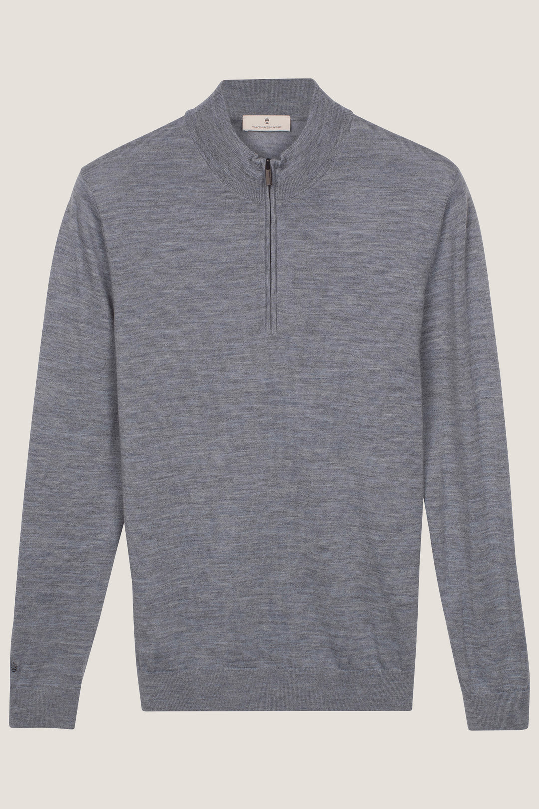 Merino Half Zip Pullover - Middenblauw