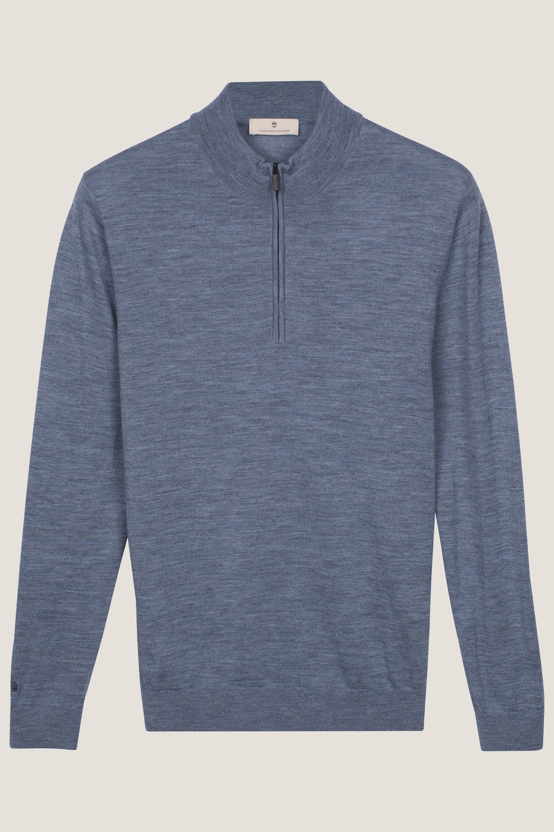 Merino Half Zip Pullover - Blauw