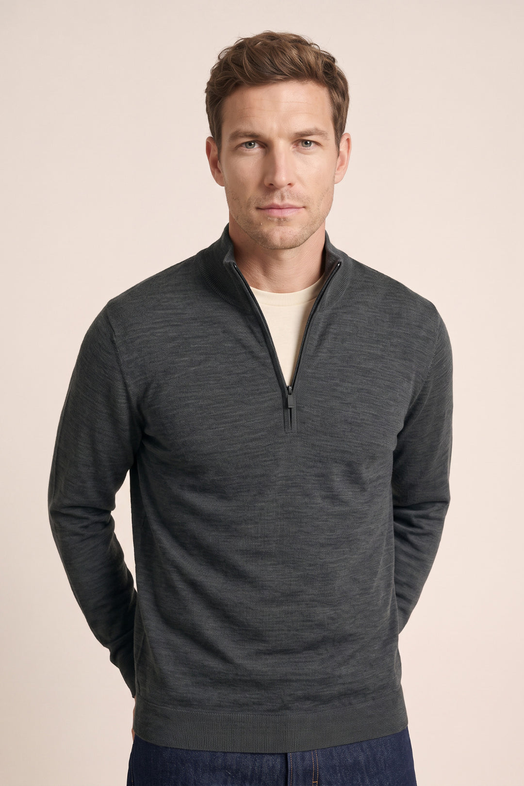 Merino Half Zip Pullover - Groen
