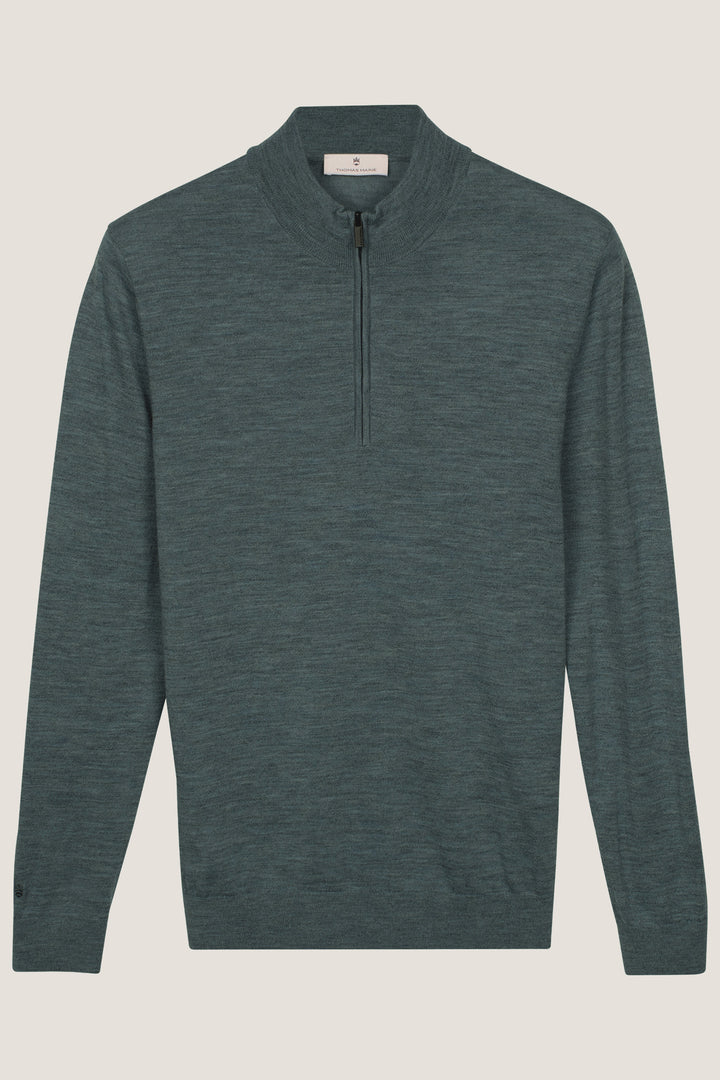 Merino Half Zip Pullover - Groen
