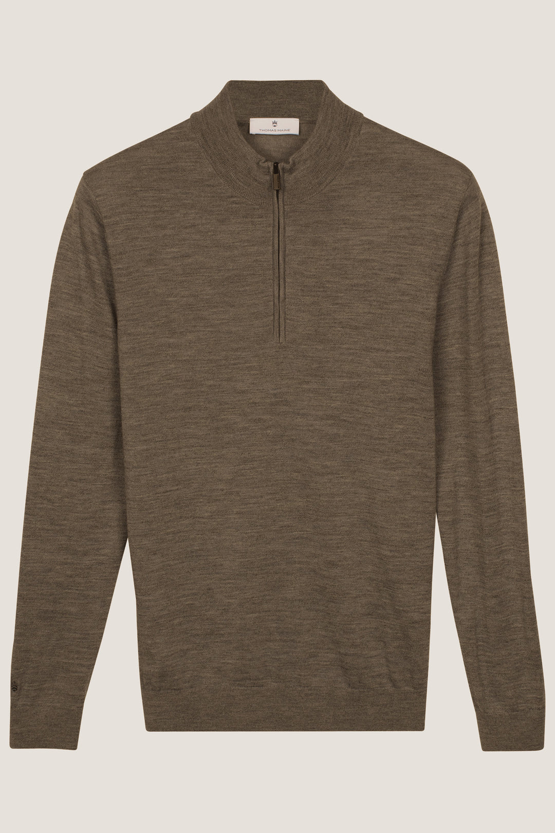 Merino Half Zip Pullover - Lichtbruin