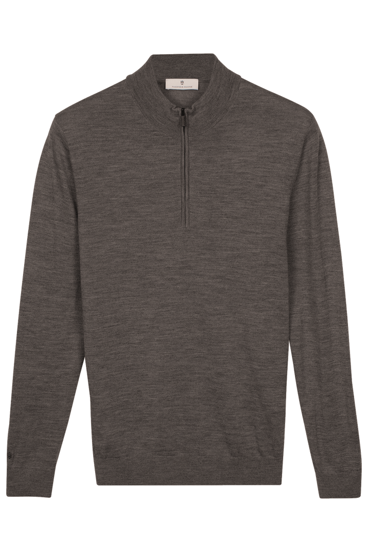 Merino Half Zip Pullover - Donkergrijs