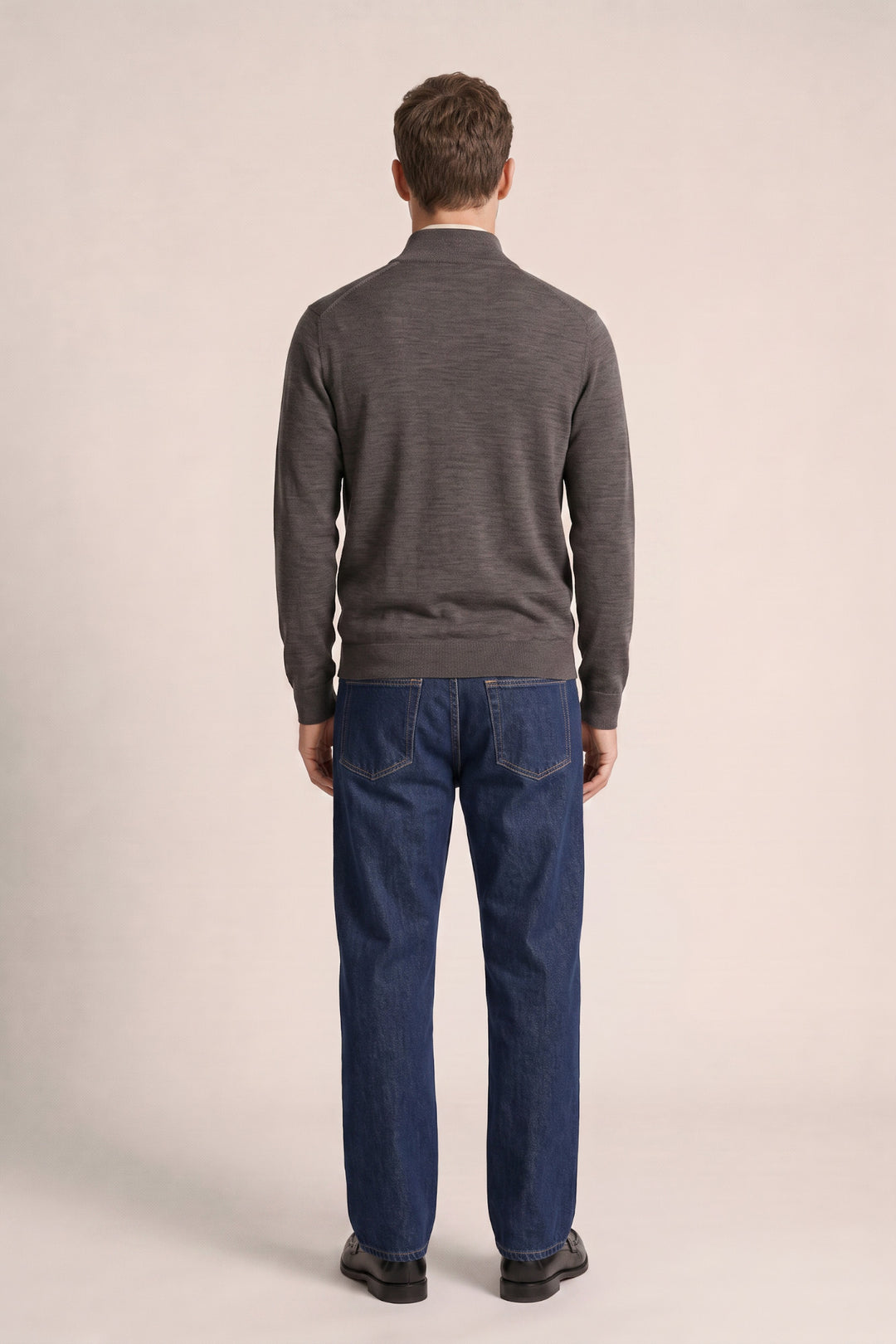 Merino Half Zip Pullover - Donkergrijs