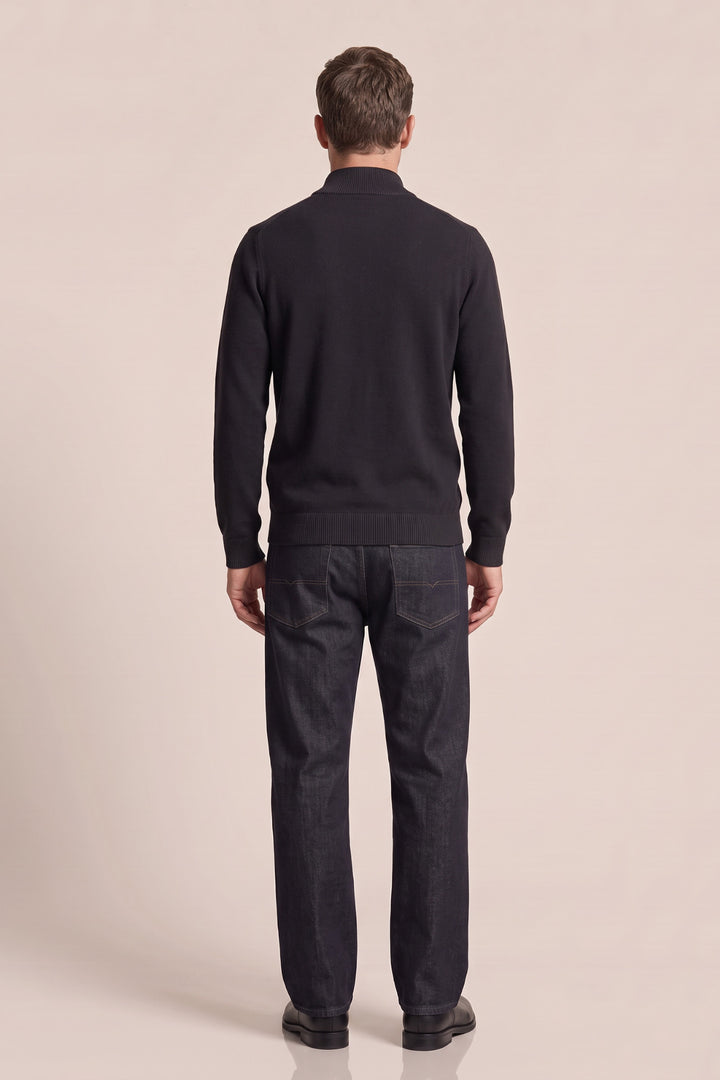 Merino Trui met Polokraag - Blauw