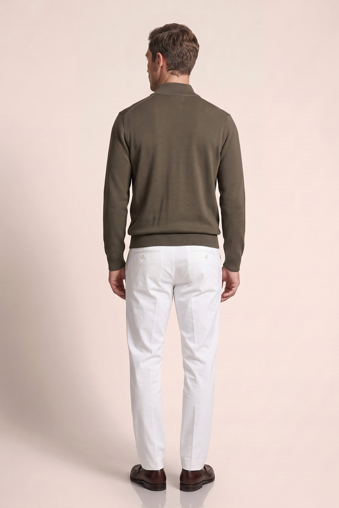 Merino Trui met Polokraag - Groen