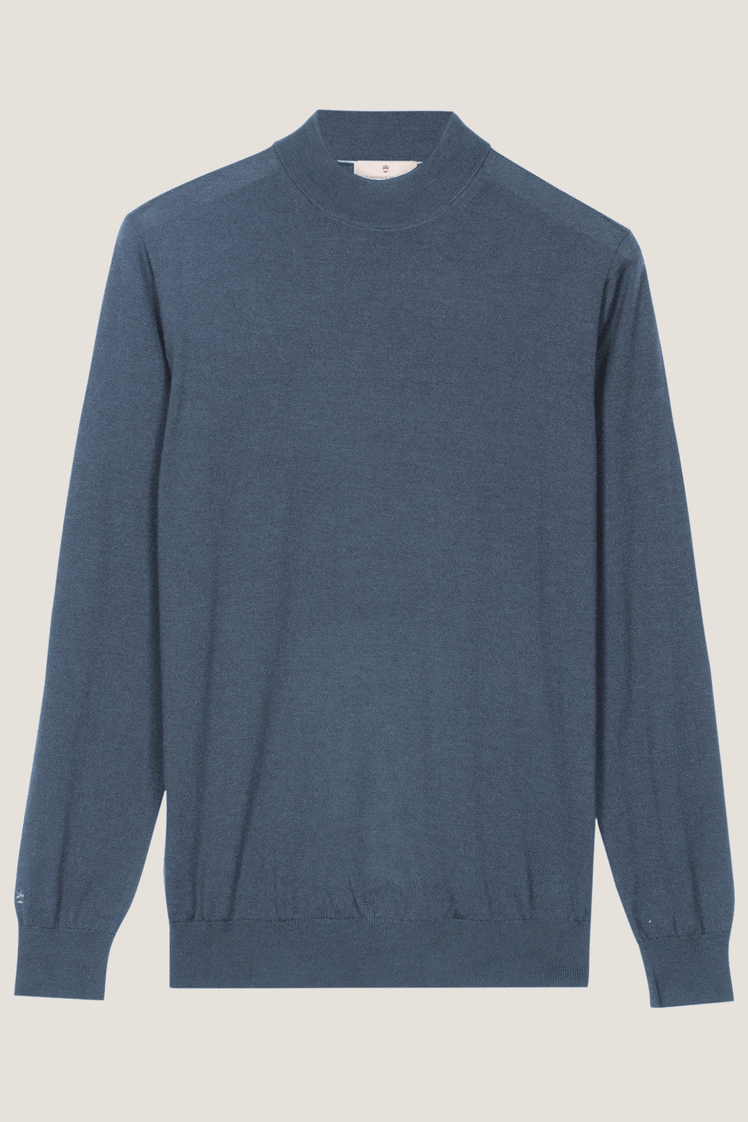 Merino Mock Neck Pullover - Blauw