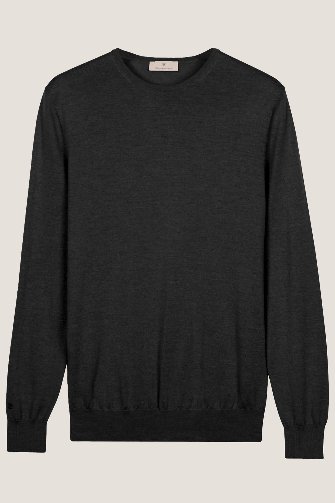 Merino Crew Neck Pullover - Zwart