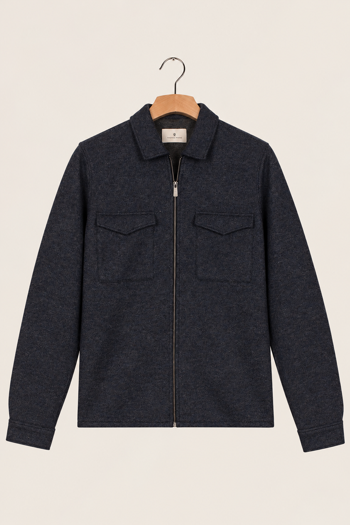 Wolblend Overshirt - Navy