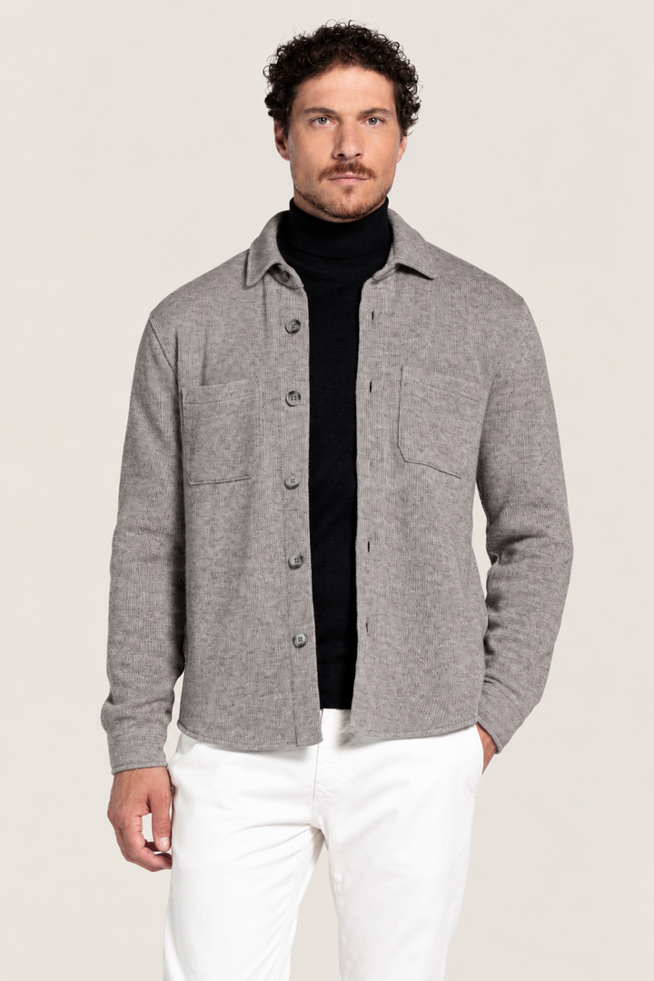 Wolblend Overshirt - Lichtgrijs
