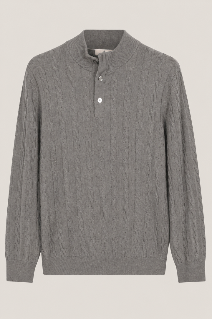 Pullover met Kabelstructuur - Grijs