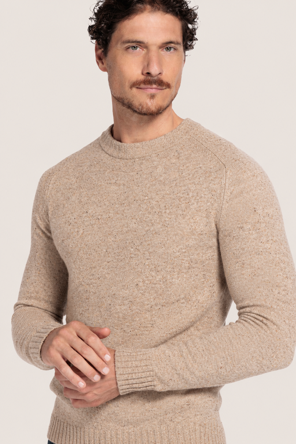 Merino Crewneck Pullover - Beige