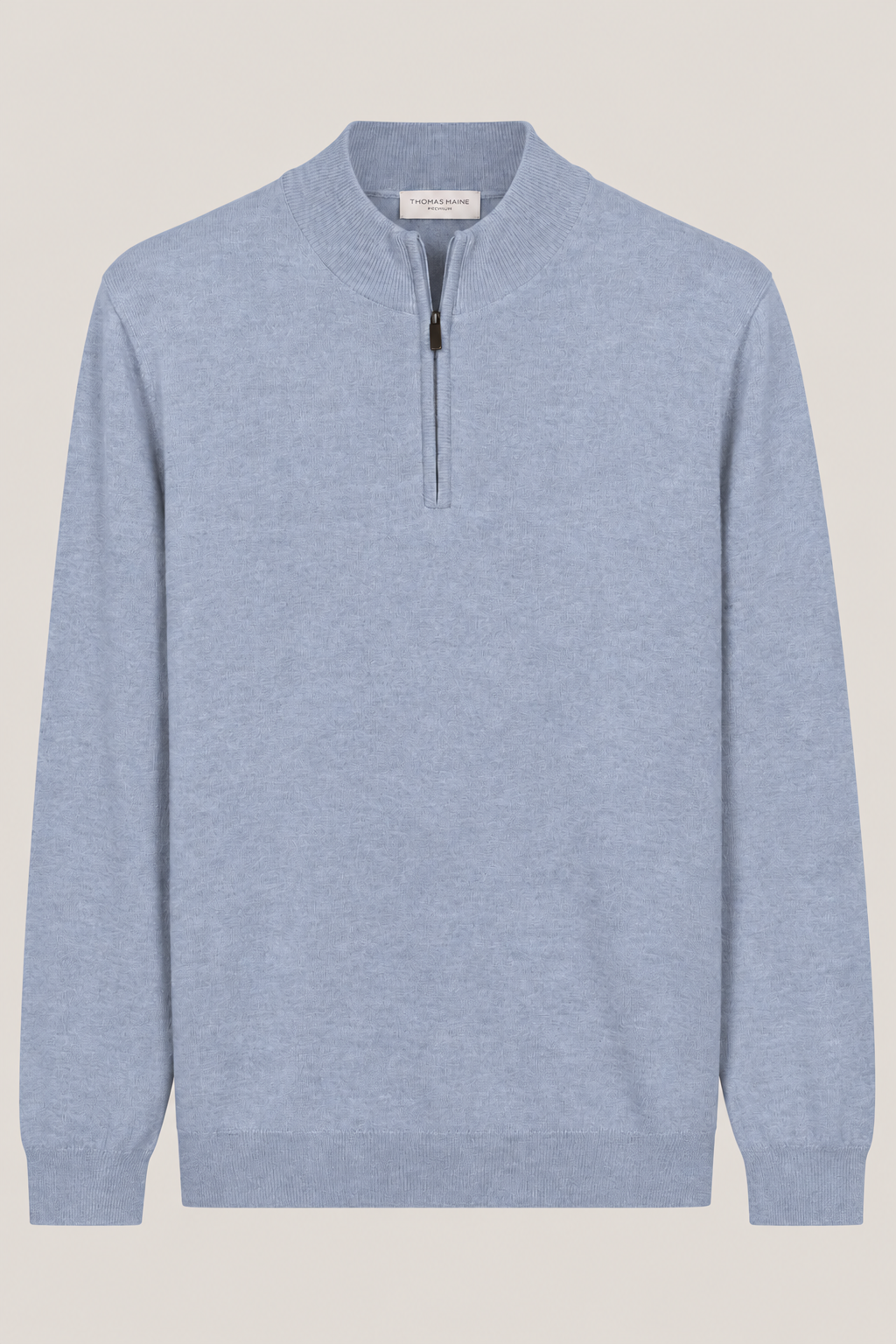 Cashmere Half Zip Pullover - Lichtblauw