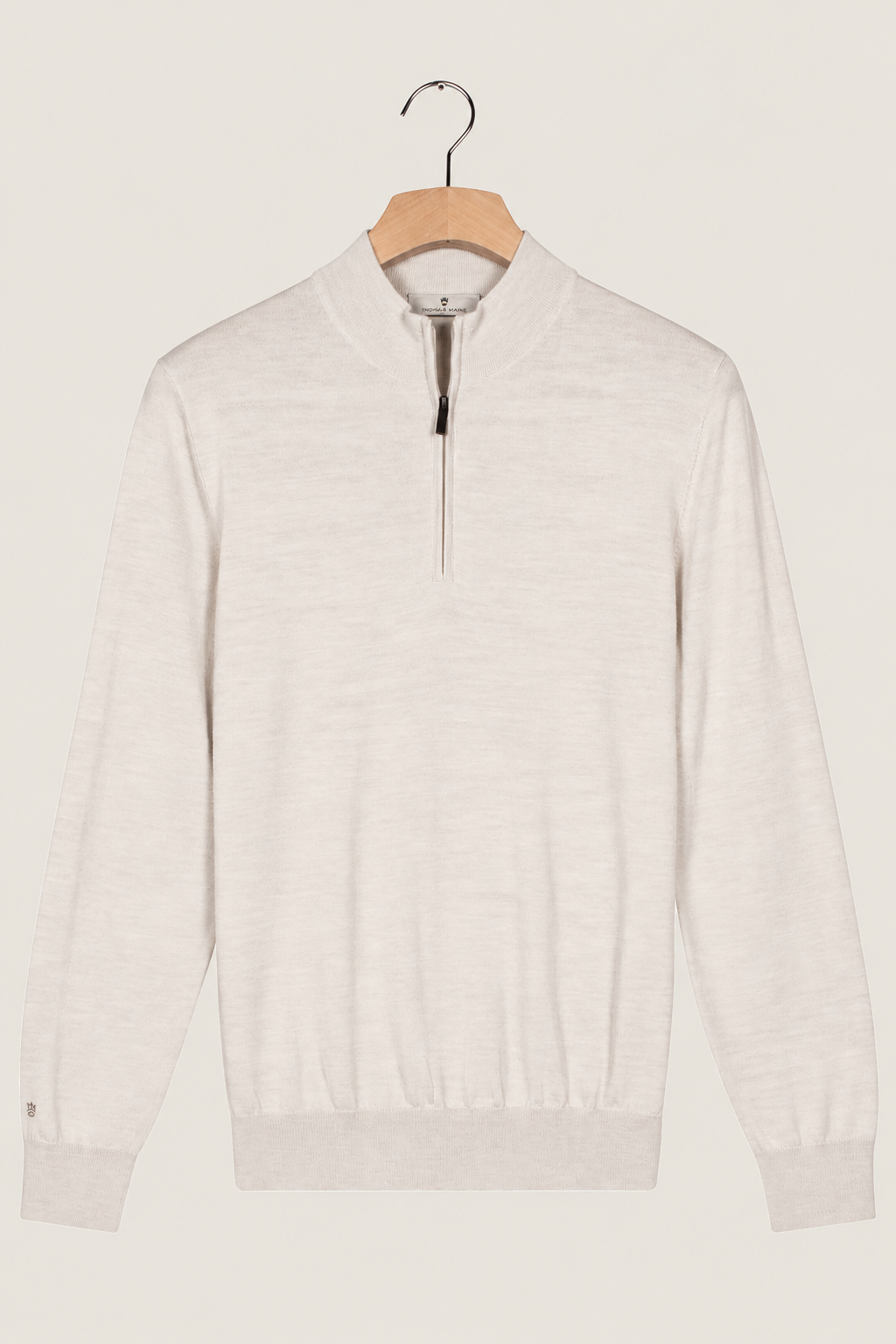 Half-zip Merino Pullover - Wit