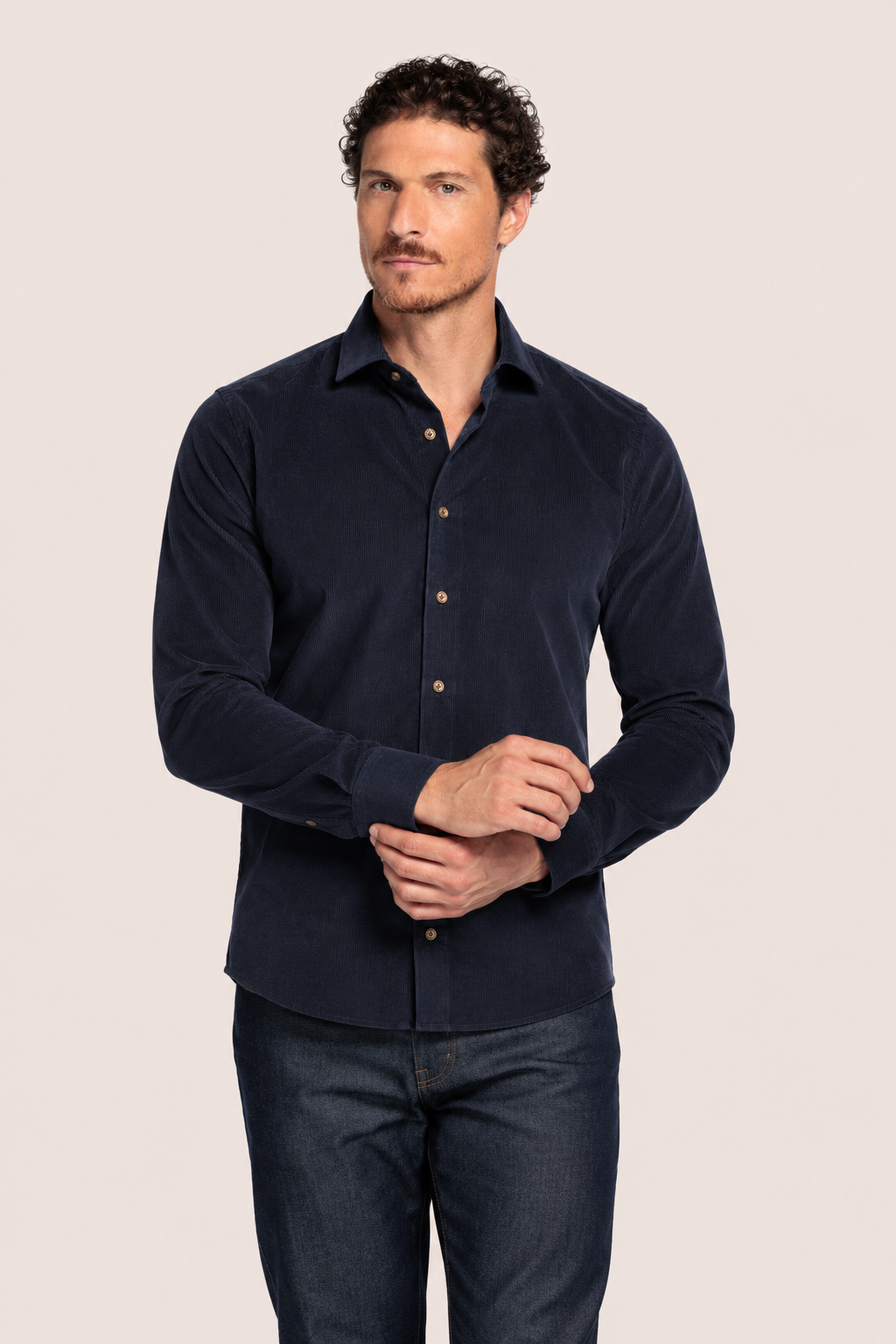 Corduroy Overhemd - Navy