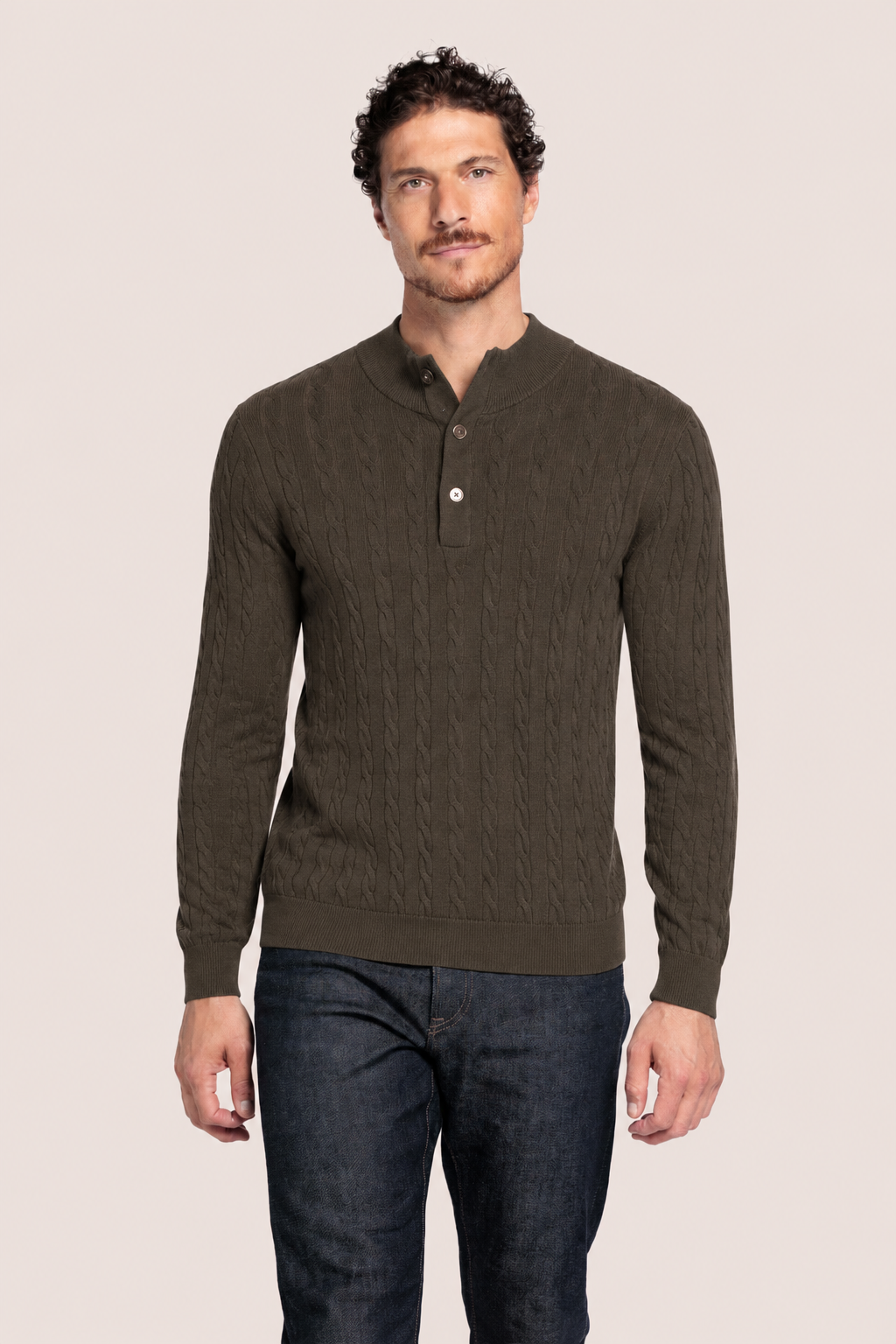 Pullover met Kabelstructuur - Groen