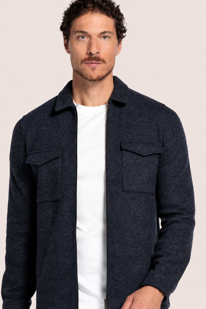 Wolblend Overshirt - Navy