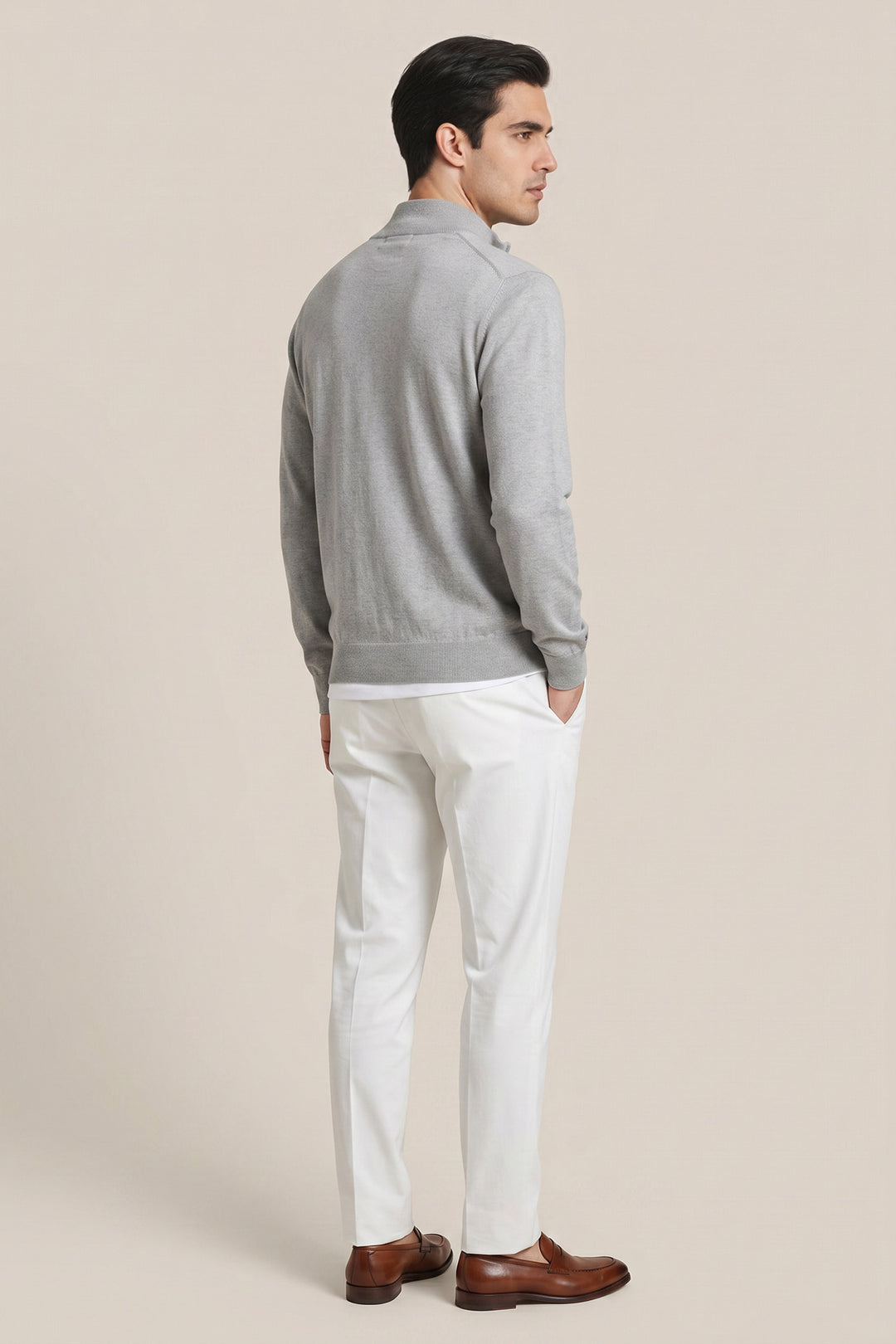 Merino Full Zip Vest - Grey