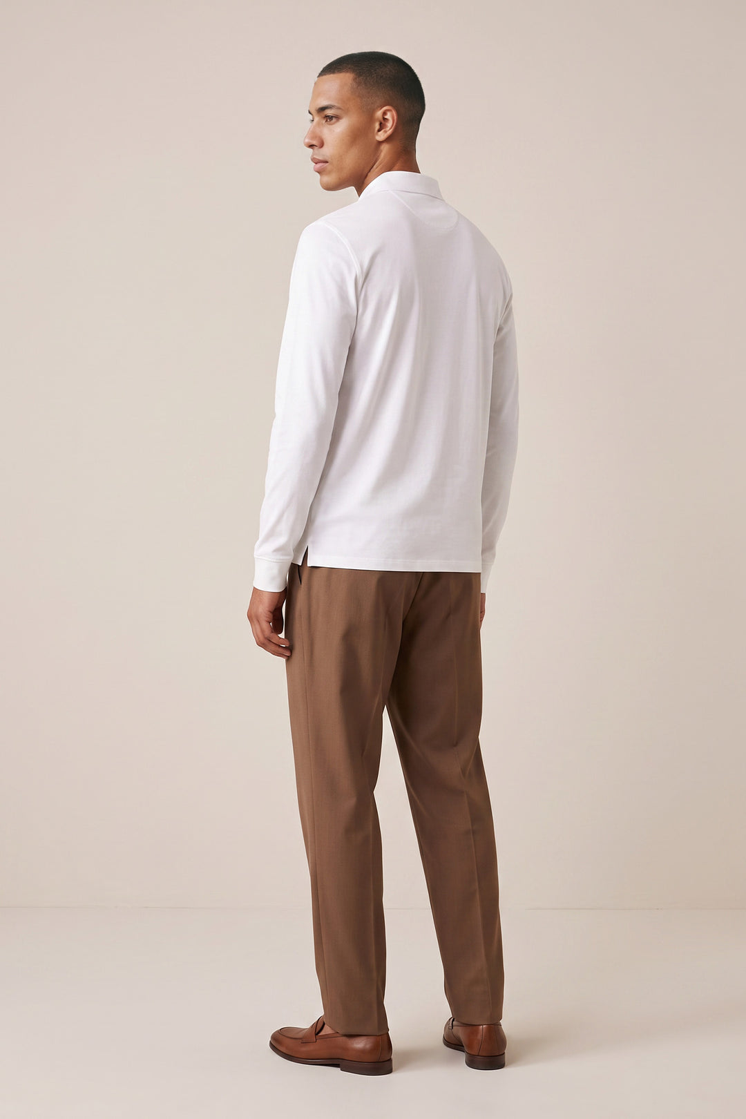 Liquid Cotton Longsleeve Polo - Wit