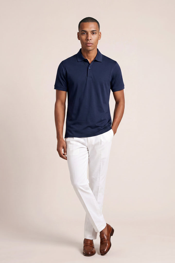 Liquid Cotton Polo - Navy